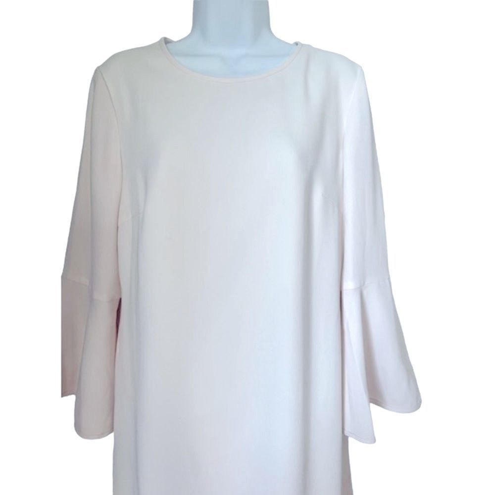 Club Monaco Larchye Ivory Flare Sleeve Shift  lined Sake Dress sz 6 - Picture 4 of 8